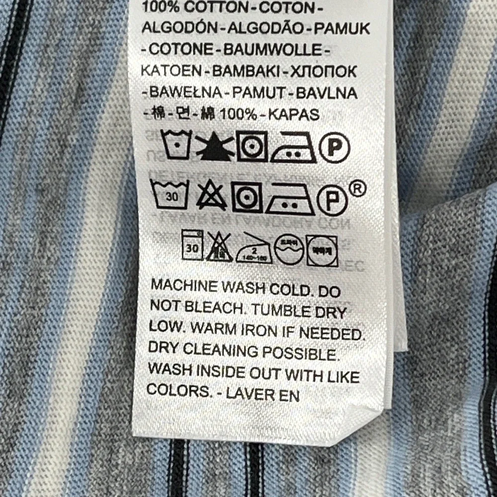 Levi's Pocket T-Shirt, Mens, XXL, Blue Grey, Striped Short Sleeve Crewneck
